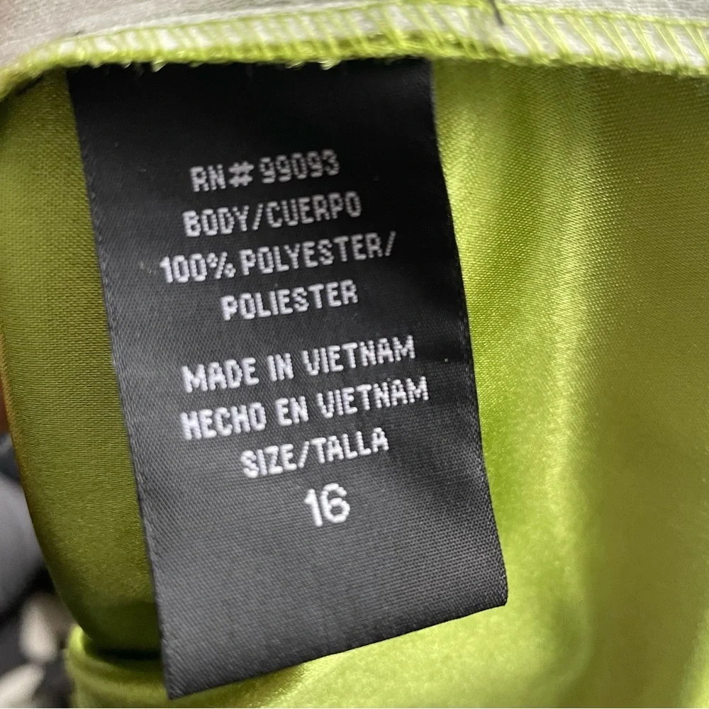 Vintage Dana Kay Lime Green Statement Blazer Jacket Chartreuse Plus Size 16 Y2K - Picture 8 of 9
